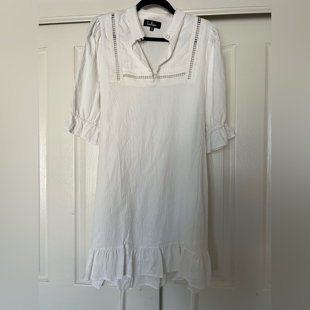 Mock Neck Ruffled Mini Dress - Picture 2 of 7